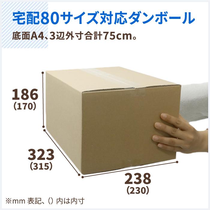 ダンボール　段ボール箱　宅配　A4　(0043)　サイズ　80　100枚