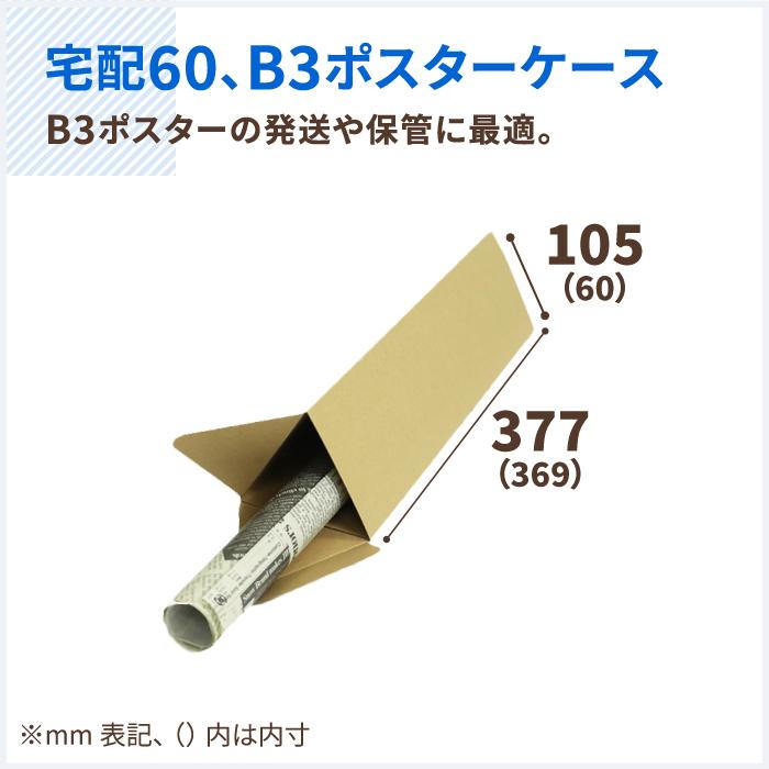 アースダンボール ダンボール 段ボール箱 ポスター 60サイズ B3 収納