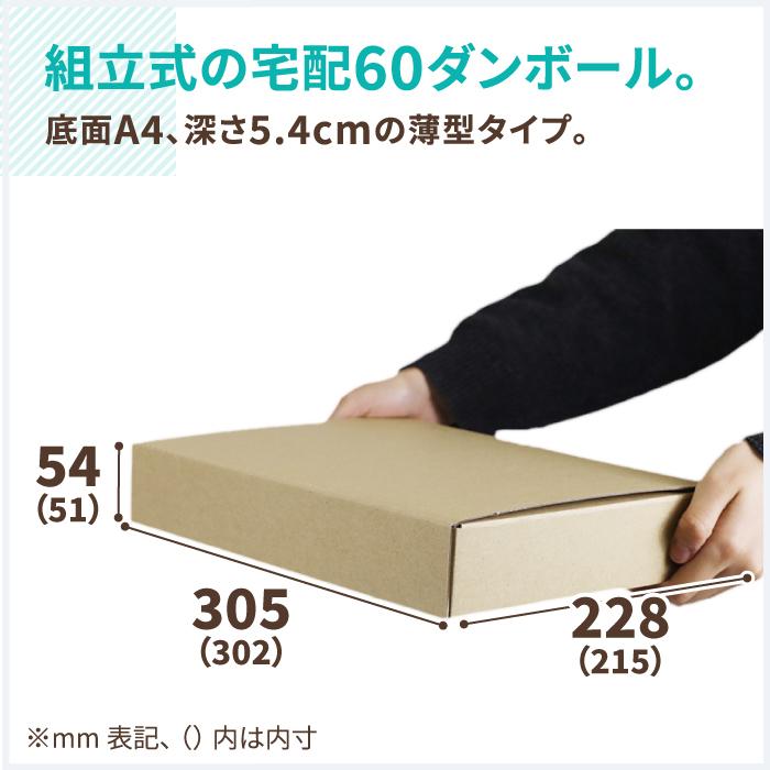 アースダンボール ダンボール 段ボール箱 60サイズ A4 薄型 宅配 発送