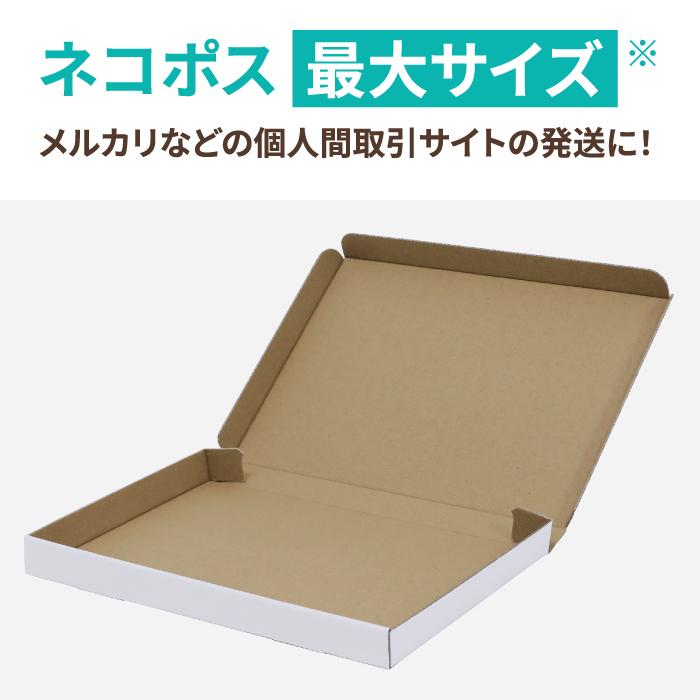 アースダンボール ネコポス 箱 3cm A4 発送 20枚 白 ｜297×215×26mm