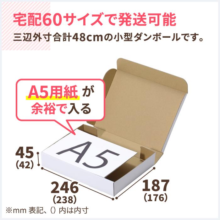 アースダンボール 宅急便コンパクトに入る ダンボール A5 20枚 ｜238