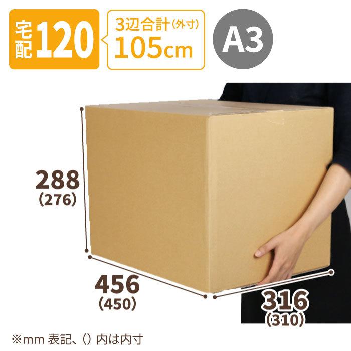 ダンボール 段ボール箱 120サイズ 引っ越し 強化 A3 10枚 ｜450×310×276mm（0263）｜bestcarton-shop｜02