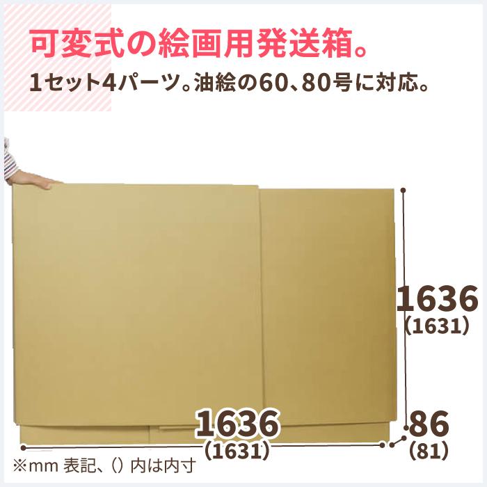 アースダンボール ダンボール 段ボール箱 絵画 宅配 発送 可変 1セット