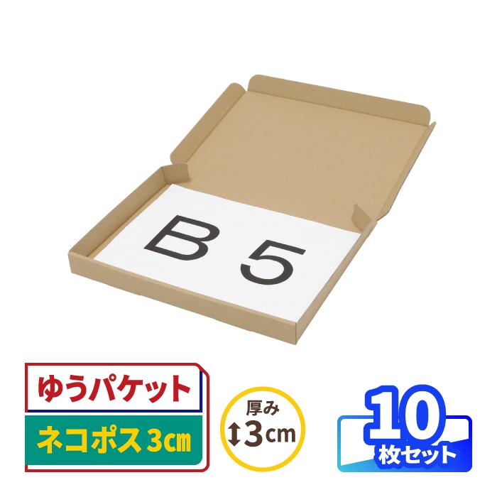 アースダンボール ネコポス 箱 3cm B5 発送 10枚 ｜267×192×26mm