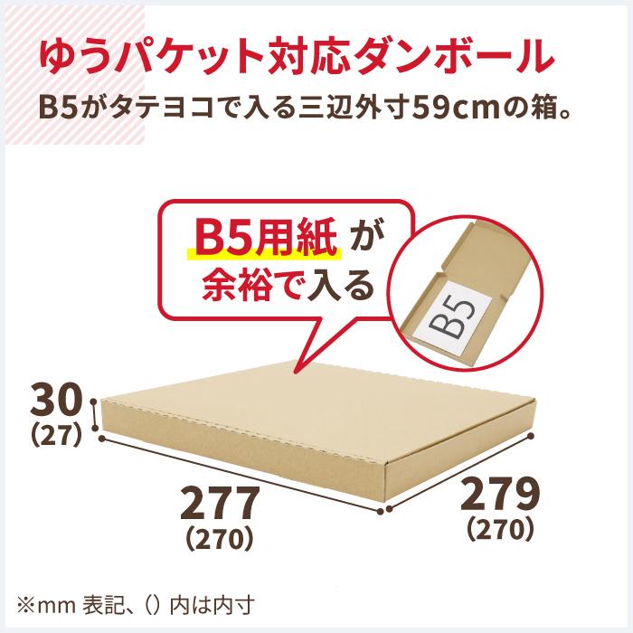 アースダンボール ダンボール 段ボール箱 B5 ゆうパケット 3センチ