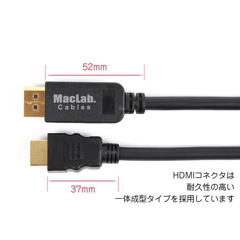 DisplayPort to HDMI 変換 ケーブル MacLab. 1.8m ブラック DP ディスプレイポート アダプタ 相性保証付 |L｜bestclick｜04