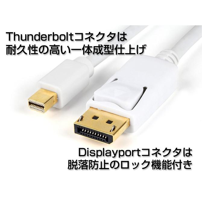 MacLab. Thunderbolt Displayport 変換 ケーブル サンダーボルト Mini Displayport 変換 アダプタ 1.8m DP ver1.2 4K (60Hz) |L｜bestclick｜08