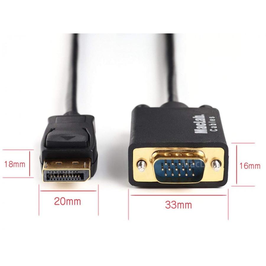 Maclab Displayport Vga 変換 ケーブル ディスプレイポート D Sub 15ピン 変換 アダプタ 1 8m ブラック 相性保証付き L Dp ベストクリック Yahoo 店 通販 Yahoo ショッピング
