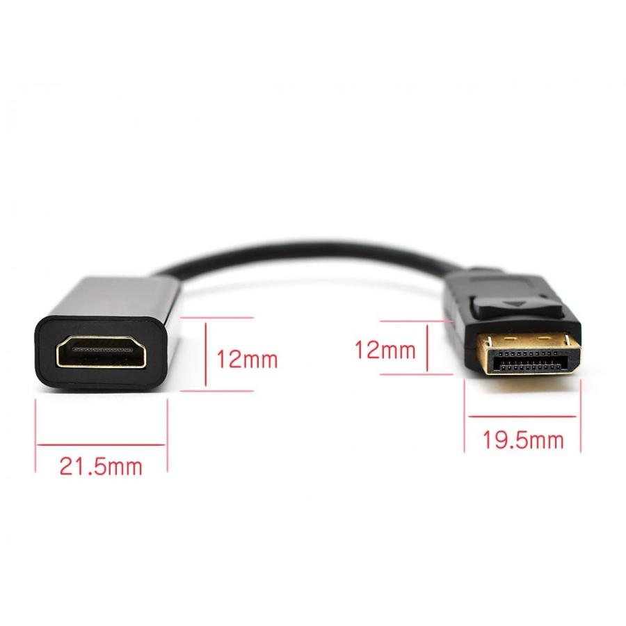 新しいブランド MacLab. Displayport ディスプレイポート HDMI 変換 ケーブル 変換 アダプタ 20cm ブラック 相性保証付  |L