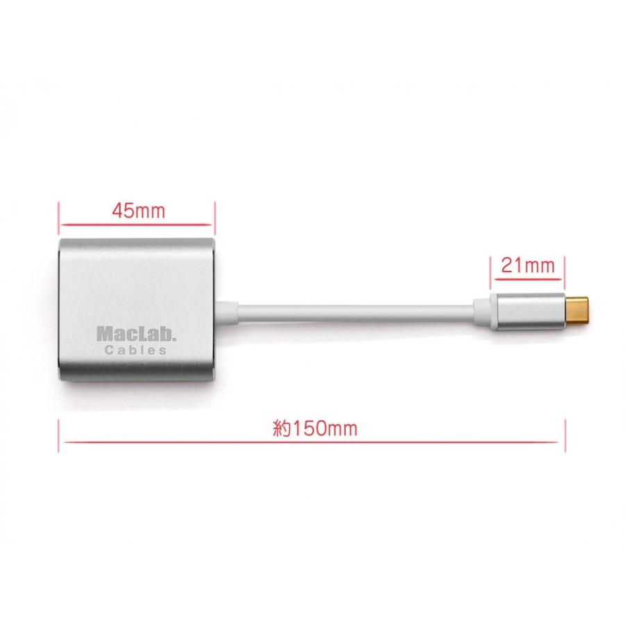 MacLab. USB Type-C ( USB C ) → VGA 変換アダプタ【2019年のMacには非対応です】 Thunderbolt3 dsub 15ピン 互換 BC-UCV2WSc |L｜bestclick｜04