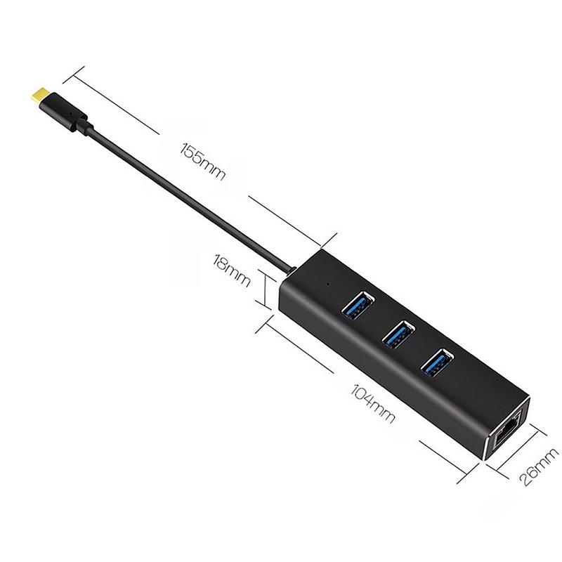 MacLab. USB C ハブ LAN変換アダプタ USB3.0×3ポート HUB Type C to RJ45 拡張 BC-UCUL2BK ブラック アルミ 有線LAN イーサネット |L｜bestclick｜07