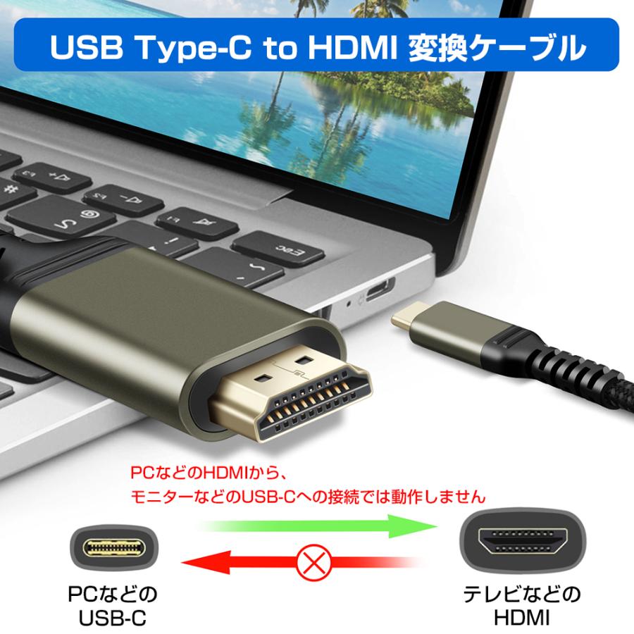 USB TypeC HDMI 変換ケーブル 1.0m タイプC アダプター BestClick! 4K 30Hz 対応 6ヶ月保証 HDMIケーブル USB-C Thunderbolt3-4 to コネクタ 1m |L｜bestclick｜03