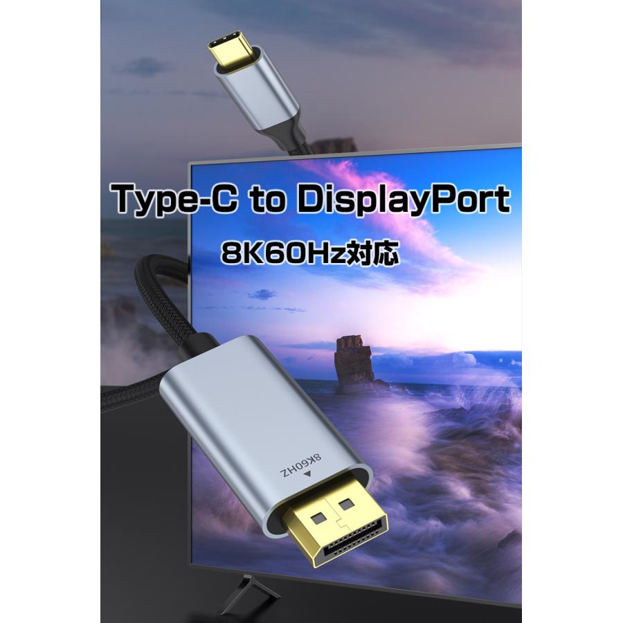BestClick! USB Type-C Displayport 変換 ケーブル 2m HDR対応