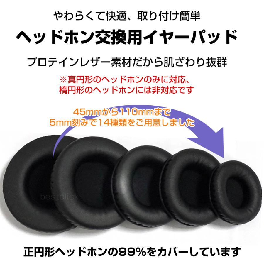 ヘッドホン 交換用 イヤーパッド 直径 75mm トップブランドでも採用
