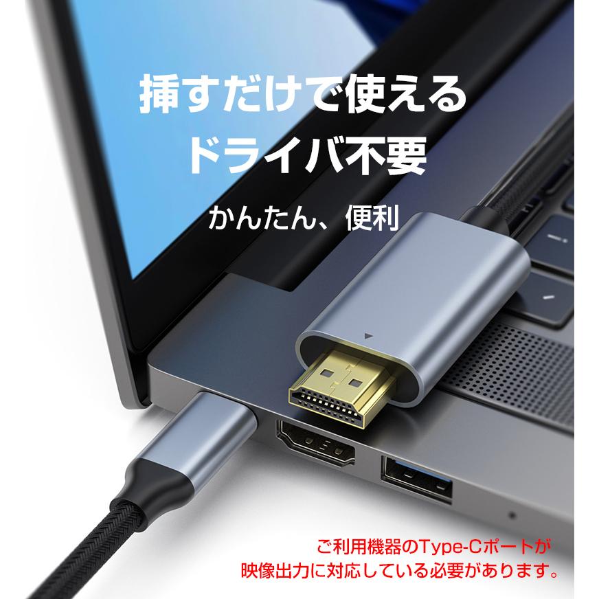 BestClick! USB Type-C HDMI 変換ケーブル 1m 4k対応 テレビ