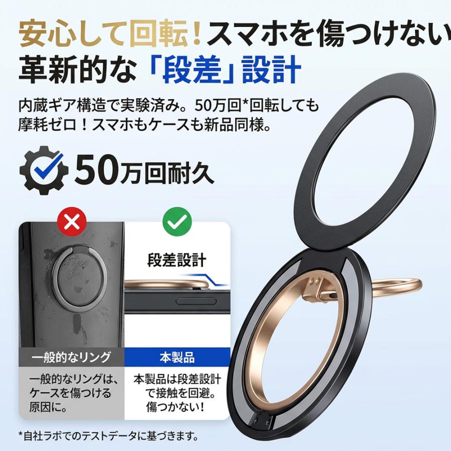 MagSafe マグセーフ スマホリング バンカーリング リングスタンド 両面