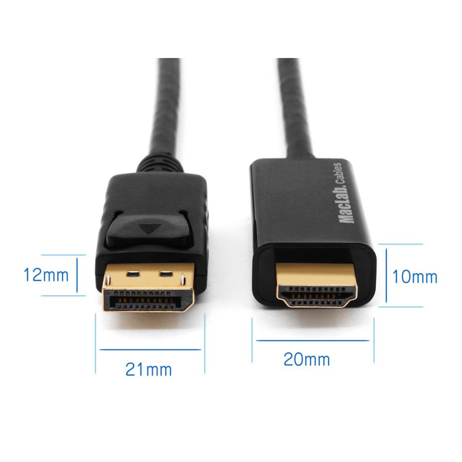 MacLab. DisplayPort HDMI 変換ケーブル 4K 30Hz ディスプレイポート HDMI ケーブル テレビ 接続 音声 対応 1.8m BC-DPH218BK |L｜bestclick｜05