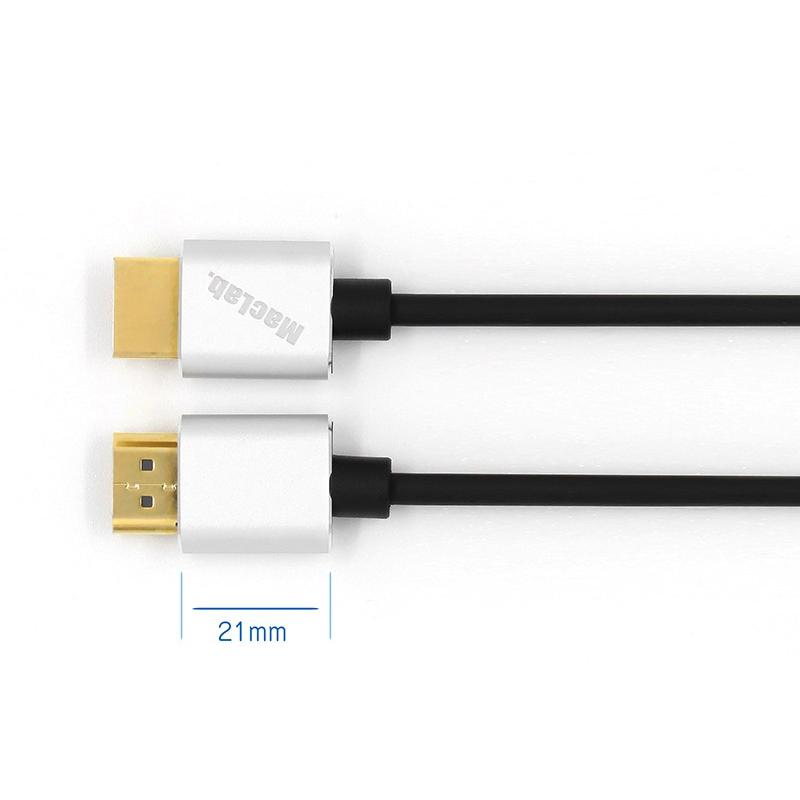 MacLab. HDMIケーブル 2m 最大4K（60Hz）対応 スリム細線タイプ アルミ