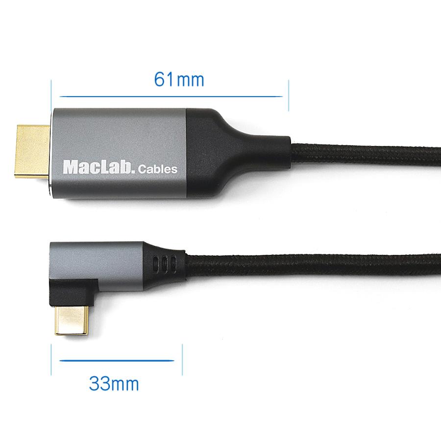 MacLab. USB Type-C HDMI変換ケーブル 1m 1年保証 タイプC L型 変換アダプター HDR 4K 60Hz対応 USB-C Cタイプ C to コネクタ 1.0m |L｜bestclick｜08