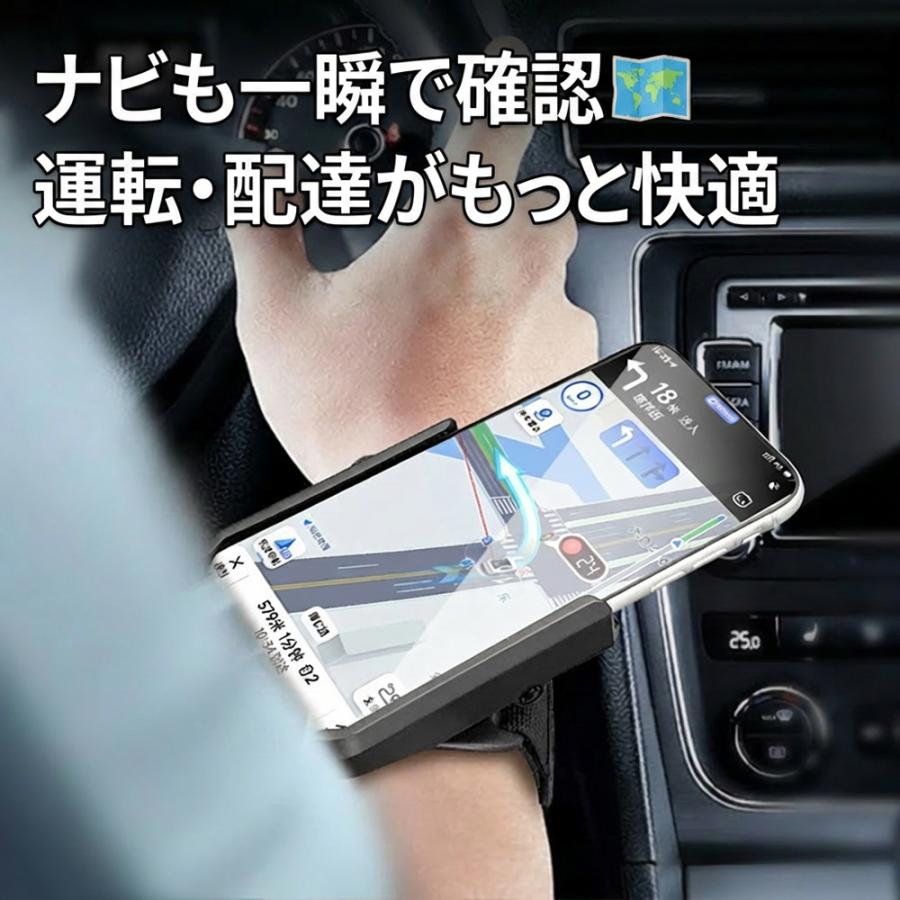 スマホホルダー 腕 リストバンド式 回転 片手着脱 ランニング