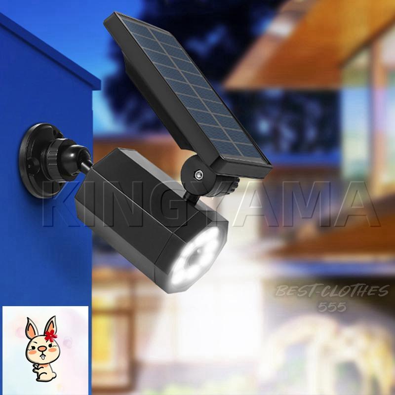 センサーライト 屋外ソーラーライト 8LEDスポットライト 防犯ライト 防犯カメラ型 省エネ 太陽光充電 電気不要 配線不要 ダミーカメラ