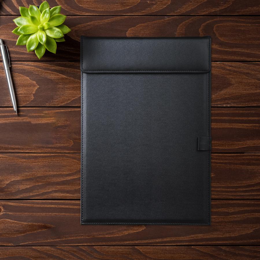 バインダー A4 マグネット式 クリップボード 高級PUレザー 革 4色