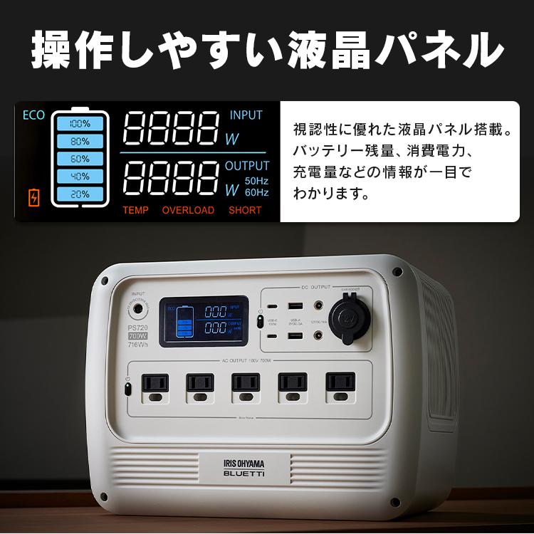 日本製ポータブル電源 未使用  IRISOHYAMA×BLUETTI リン酸鉄リチウム電池 ポータブル電源 PS2000AA-W ホワイト【BLUETTI共同開発】 G103479F