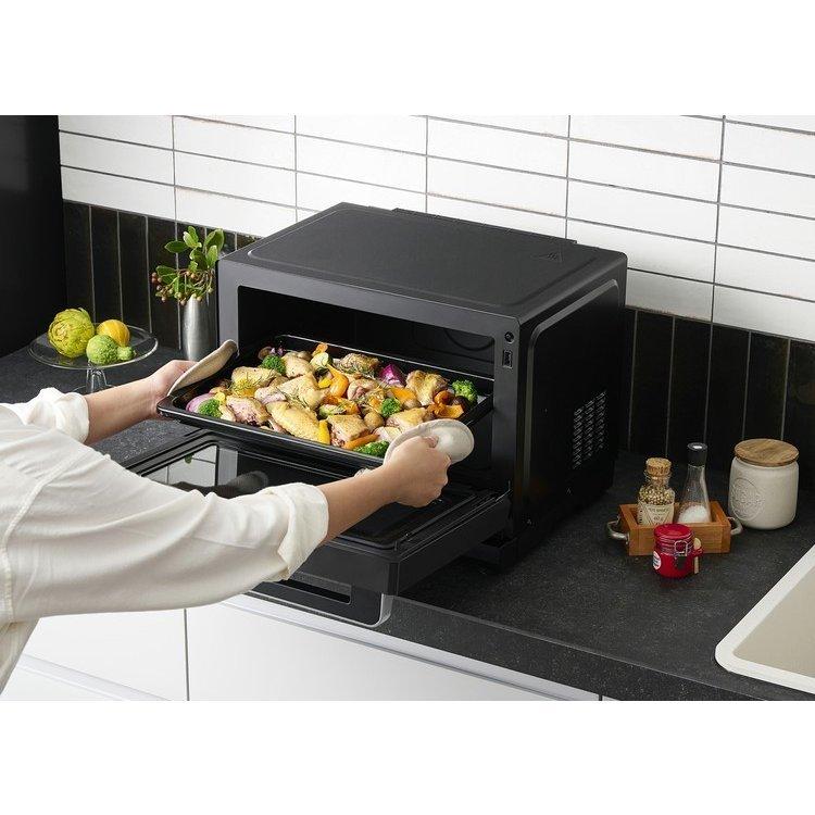 アイリスオーヤマ 過熱水蒸気 オーブンレンジ スチーム機能 26L タンク式 MS-F2601-B ブラック  炊飯器 5.5合