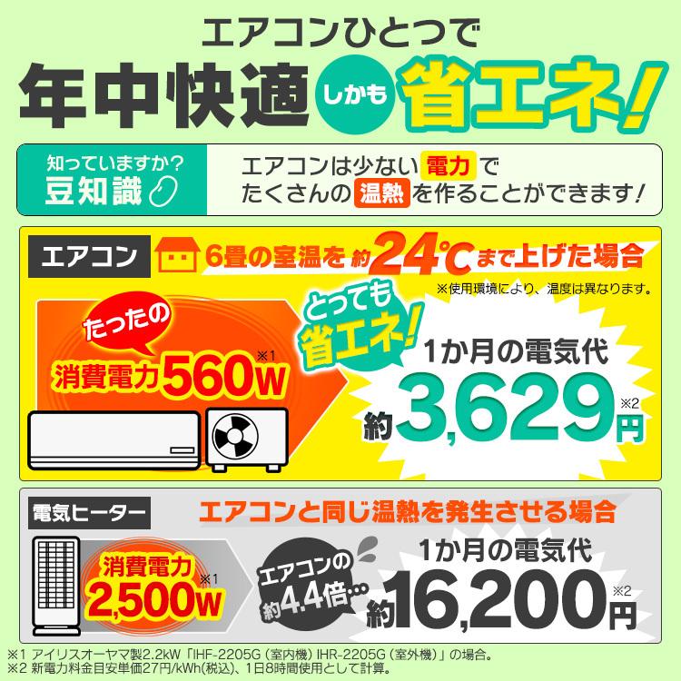 エアコン 20畳 冷房 20畳 暖房 18畳 最安値 2021年モデル 20畳用 省エネ 6.3kW IHF-6305G アイリスオーヤマ【工事なし】｜bestexcel｜02