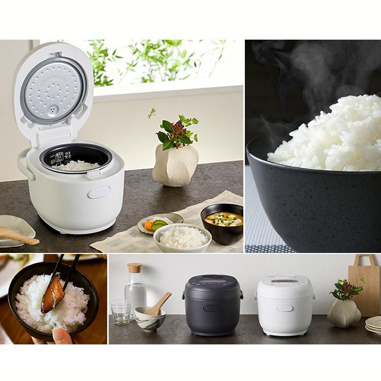 IRIS OHYAMA（アイリスオーヤマ） 炊飯器 3合 一人暮らし 白 黒