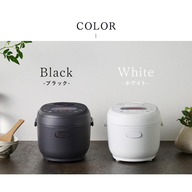 IRIS OHYAMA（アイリスオーヤマ） 炊飯器 3合 一人暮らし 白 黒