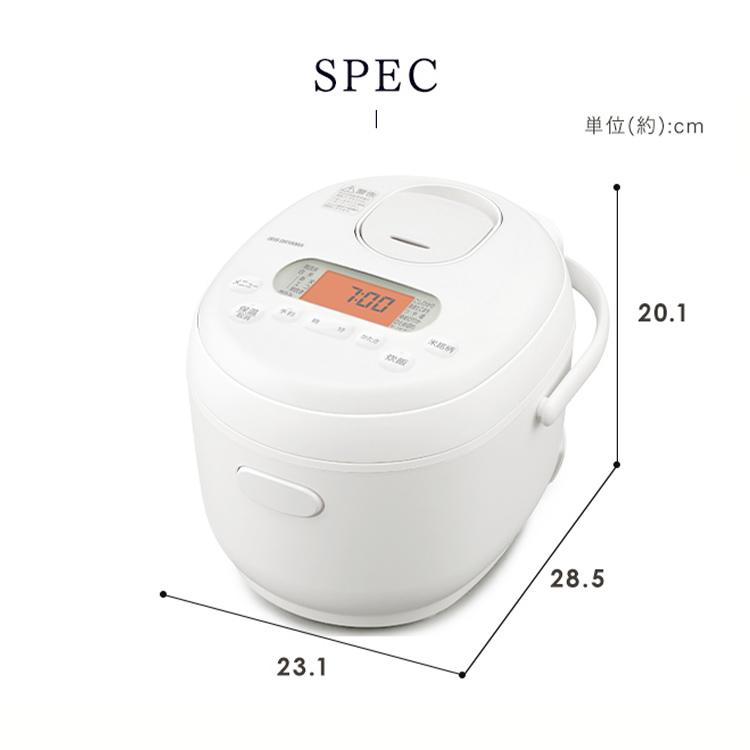 IRIS OHYAMA（アイリスオーヤマ） 炊飯器 3合 一人暮らし 白 黒