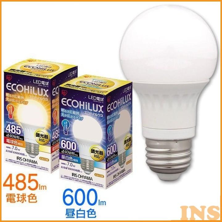 電球 LED電球 E26 広配光 調光 昼白色 600lm LDA7N-G/D-V1 アイリスオーヤマ(在庫処分)｜bestexcel