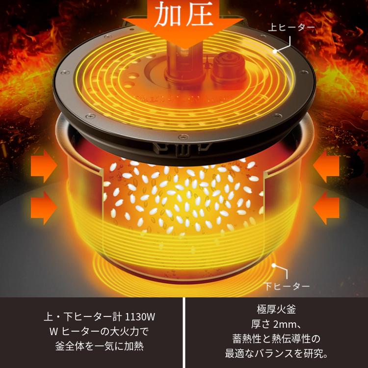 炊飯器 5合炊き 5合 アイリスオーヤマ 圧力IH 5.5合炊き 圧力IHジャー炊飯器 炊飯ジャー IH炊飯器 IH5合 ホワイト 白 RC-PGA50 | IRIS OHYAMA | 04