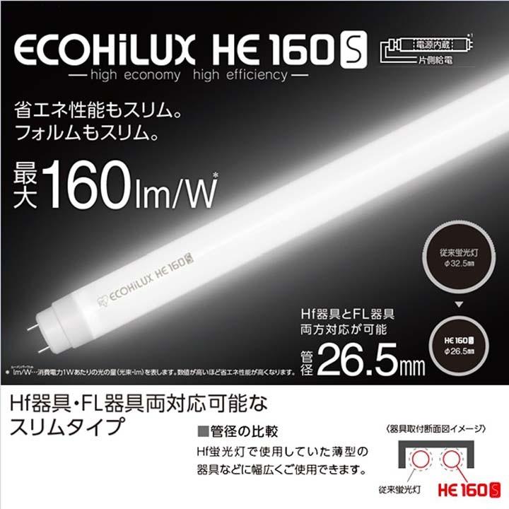 ECOHILUX HE 160S LED蛍光灯 20本セット　直管LEDランプ 工事必要】【20本セット】直管LEDランプ ECOHiLUX HE－S人感