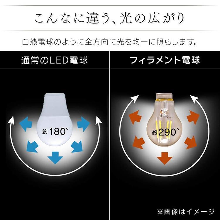 電球 LED E17 アイリスオーヤマ LEDフィラメント電球 ミニクリプトン球 40W 440lm 昼白色 電球色 LDA4N-G-E17-FC｜bestexcel｜02