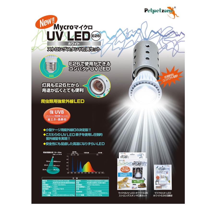 ペットペットゾーン マイクロ UV LED E26 ホワイト + ストロング