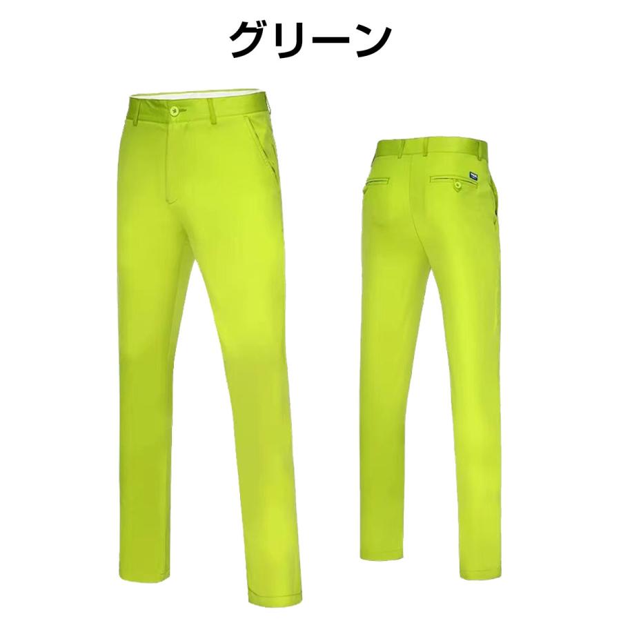 ゴルフパンツ メンズ 撥水性 チノパン ゴルフウェア 無地 細身 ロング