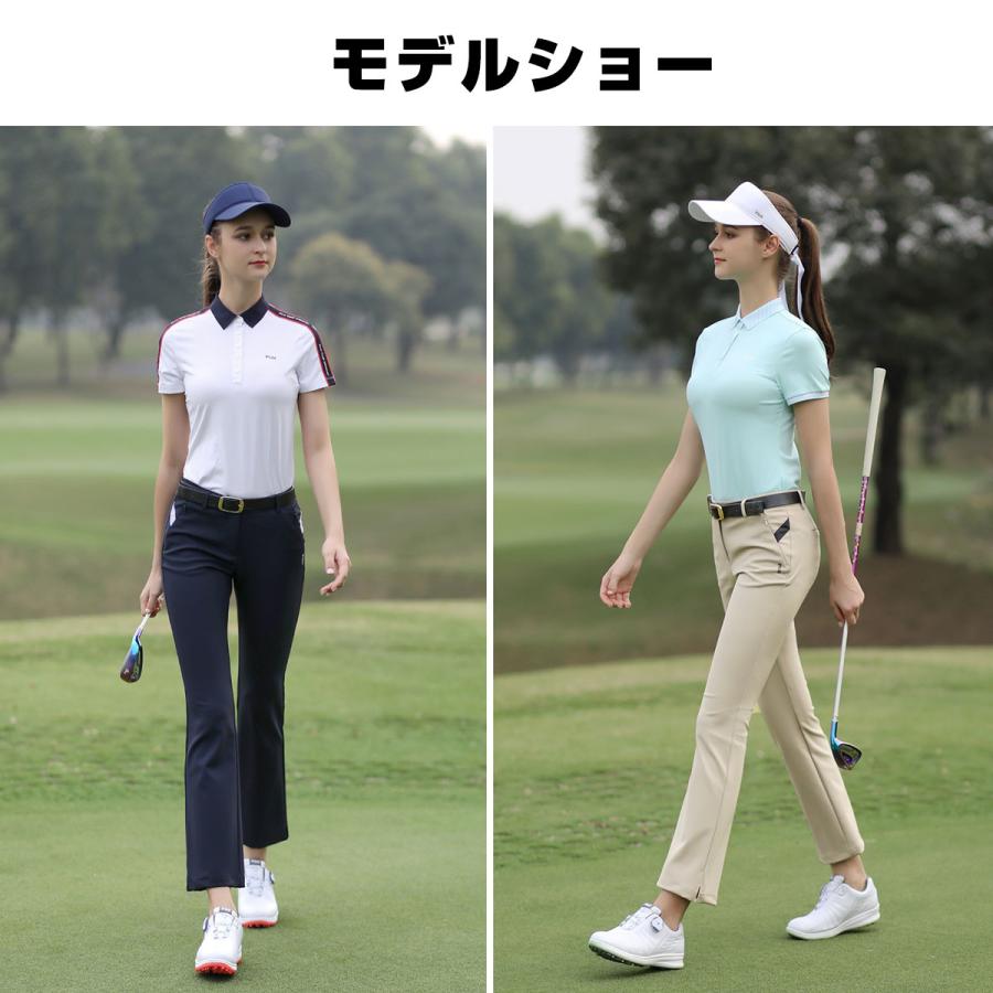 ゴルフパンツ レディース 通気 速乾 ゴルフウェア シンプル ロング