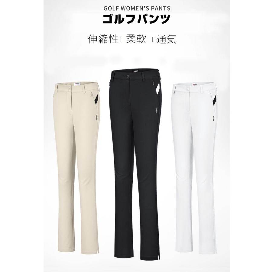 ゴルフパンツ レディース 通気 速乾 ゴルフウェア シンプル ロング