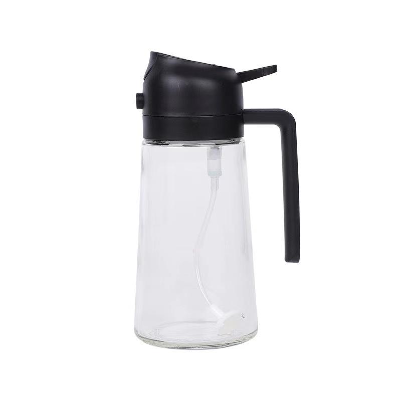 2in1オイルスプレーボトル ガラス 2WAY 霧吹き 注ぐ 470ml 透明 2in1オイルスプレーボトル ガラス 2WAY 霧吹き 注ぐ 470ml 透明