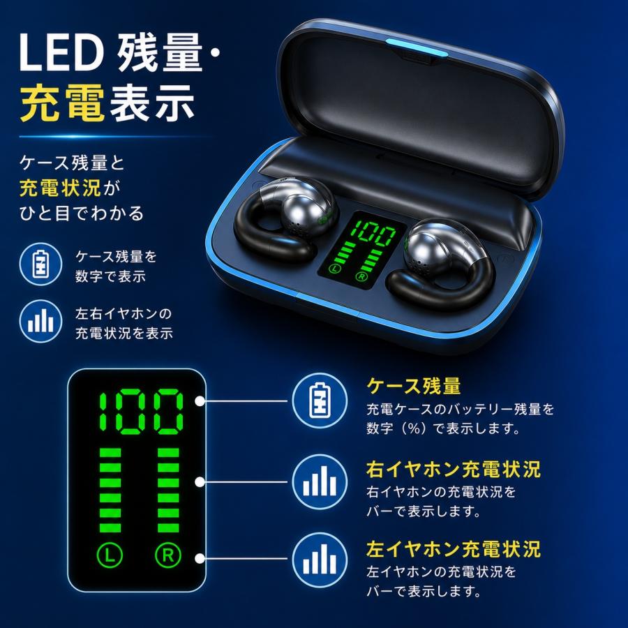 イヤーカフ イヤホン Bluetooth5.4 ワイヤレスイヤホン iPhone Android