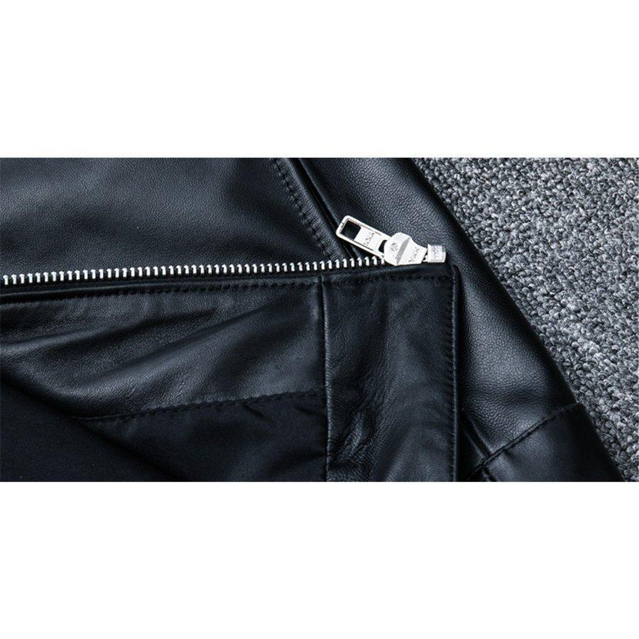 美品✨ BACK NUMBER 本革シングルライダース 黒L メンズYKKジップ ライダースジャケット メンズ レザージャケット 本革 羊革 YKK 革