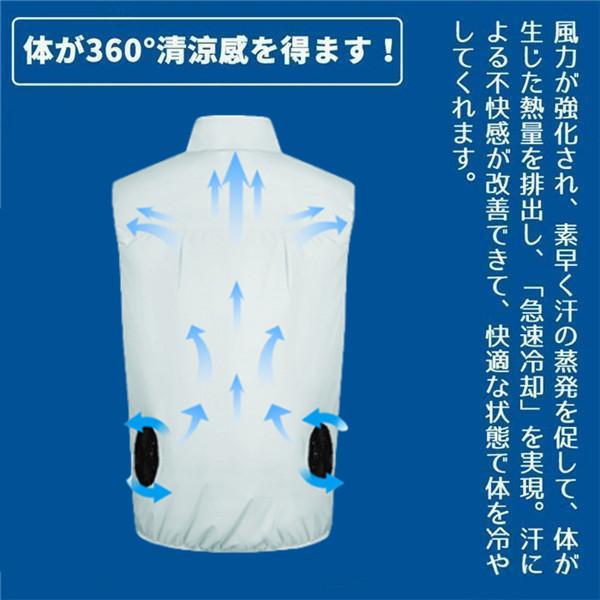 空調作業服 2023 ファン付きベスト 空調ウェア PSE認証ファン付き空調ウェア ベスト 夏 USB給電 風量調整 熱中症対策 紫外線対策 撥水加工 男女兼用｜bestlife-os｜14