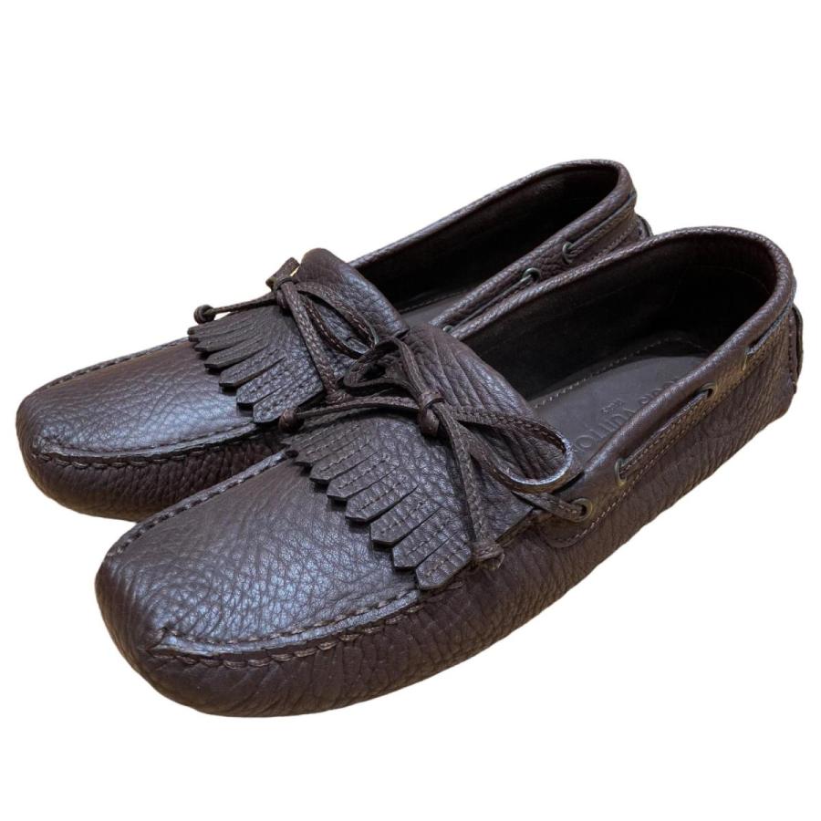LOUIS VUITTON ルイヴィトン レザー　ドライビングシューズ　フリンジ付き　ブラウン系 靴