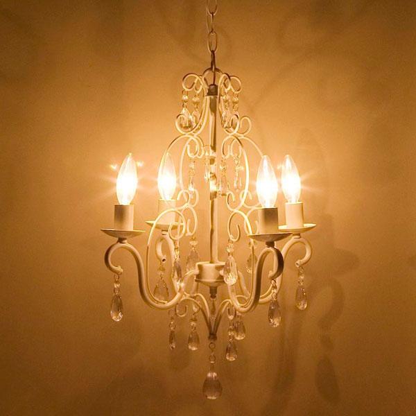 カラフルシャンデリア 5灯 (電球付き) アンティーク レトロ 照明