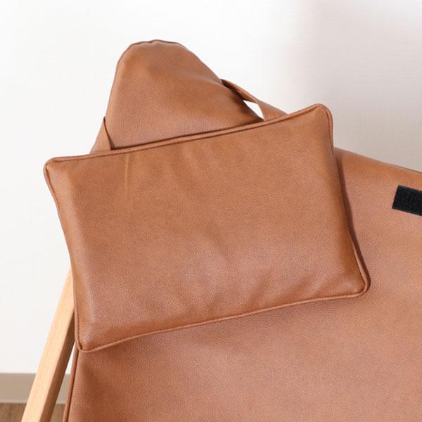 ラウンジチェア バタフライチェア ブラウン 折りたたみ まくら付き