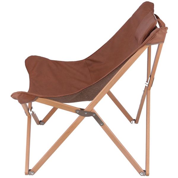 ラウンジチェア バタフライチェア ブラウン 折りたたみ まくら付き