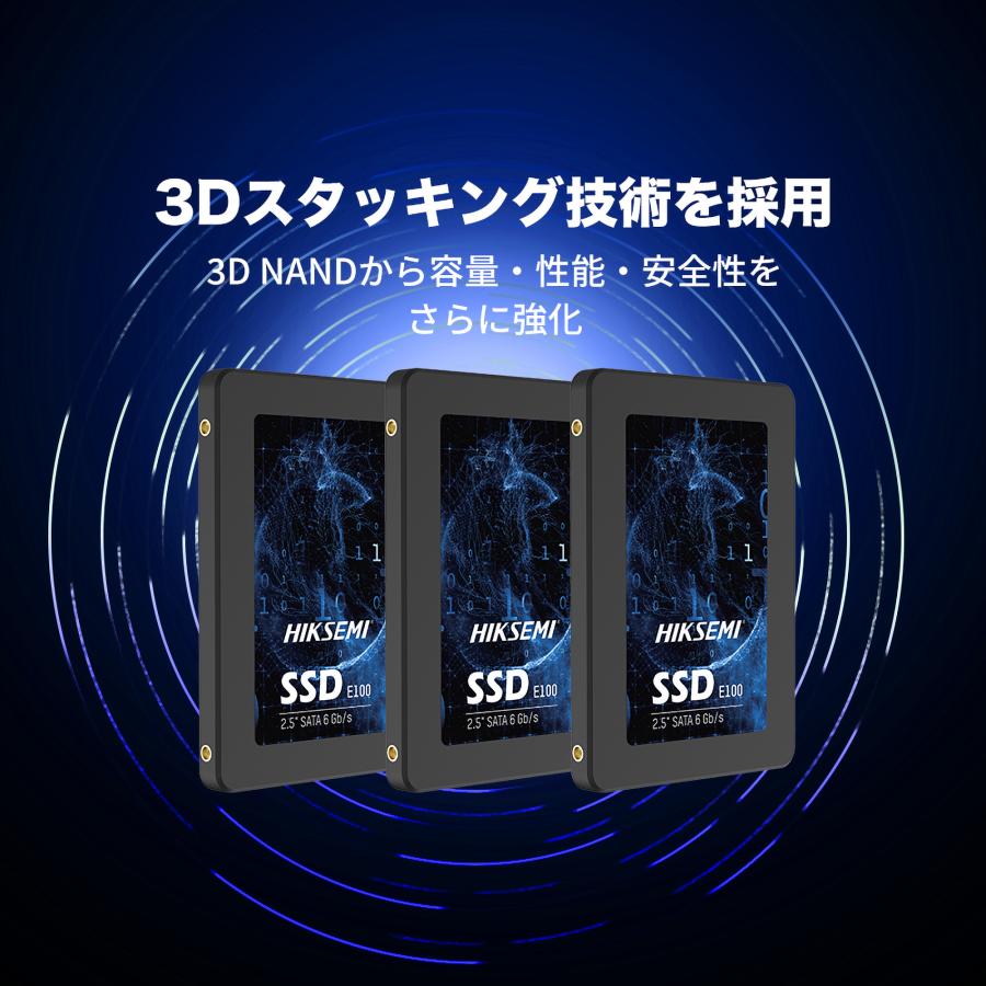 HIKSEMI 1TB 内蔵SSD 2.5インチ 7mm SATA3 6Gb/s 3D NAND PS4動作確認済 内蔵型 ssd 1tb 国内3年保証 HS-SSD-E100-1024G_3