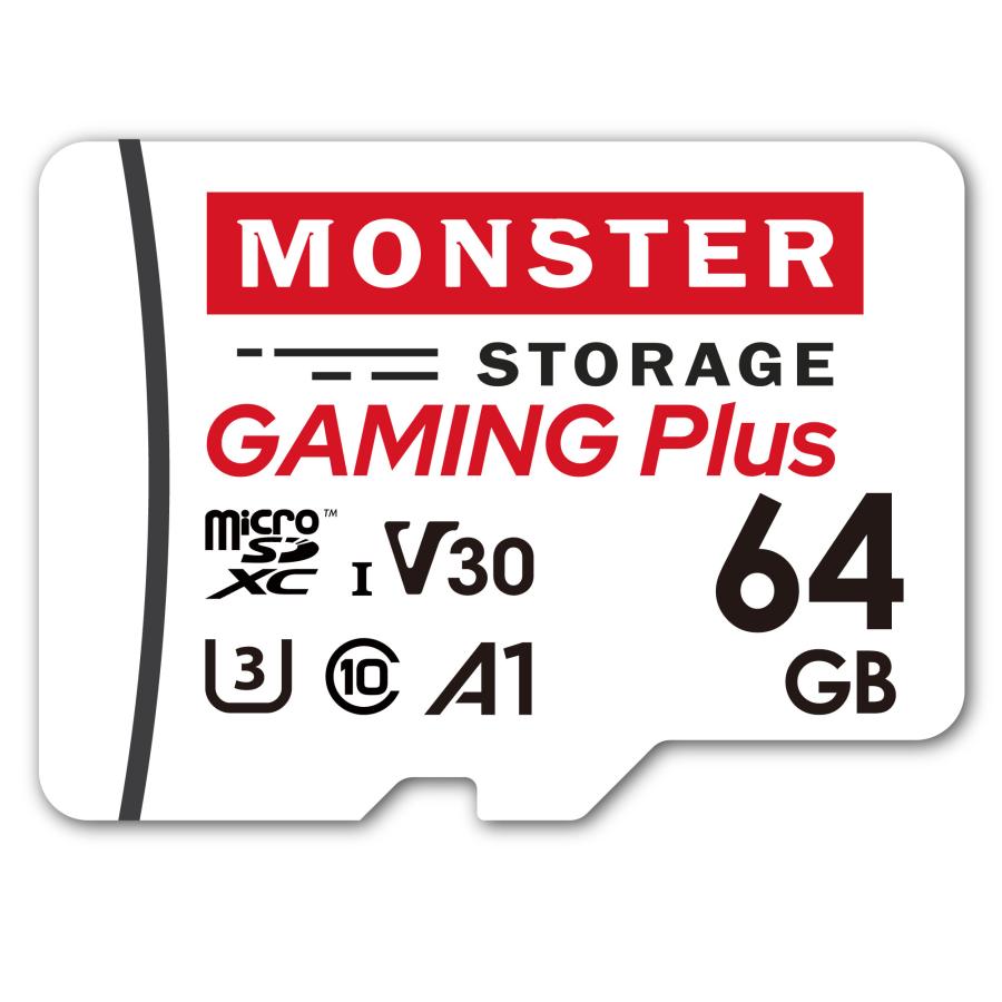 microSDXC 64GB Monster Storage UHS-I U3 V30 A1 4K 最大95MB/s Switch対応 MS-GM064MSD | Monster Storage